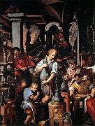 Jan van der Straet An Alchemists Laboratory oil painting artist